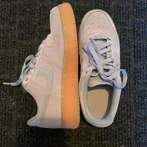 Blue Suede AF1 Gum Bottoms. Size 8 Women’s